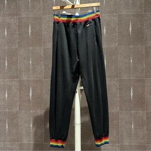 Aviator Nation Rainbow Rib Women's Pocket Sweatpants (XL, Black)
